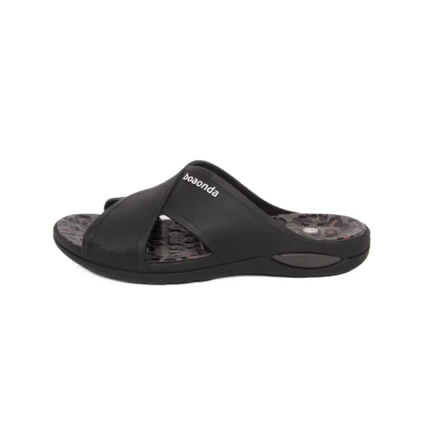 Chinela Cruzada Negra Mujer